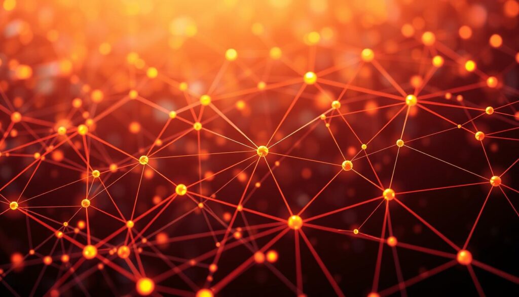 A vibrant network of interconnected nodes, each representing a unique collaboration between diverse industries. Sleek, modern lines intersect and converge, creating a dynamic visual tapestry of innovation and progress. The composition is bathed in a warm, inviting glow, reflecting the collaborative spirit that fuels this strategic alliance. Negative space is artfully balanced, drawing the viewer's eye to the intricate web of relationships. Subtle gradients and a subtle depth of field lend a sense of dimensionality, showcasing the multifaceted nature of this innovative network. The overall impression is one of synergy, cooperation, and the collective power of cross-industry collaboration.