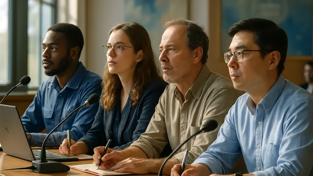 People reviewing AI Legislative Hearings dates on a policy calendar