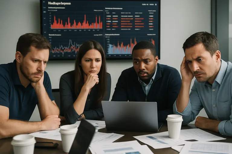Operations team monitoring infrastructure dashboards in a control room