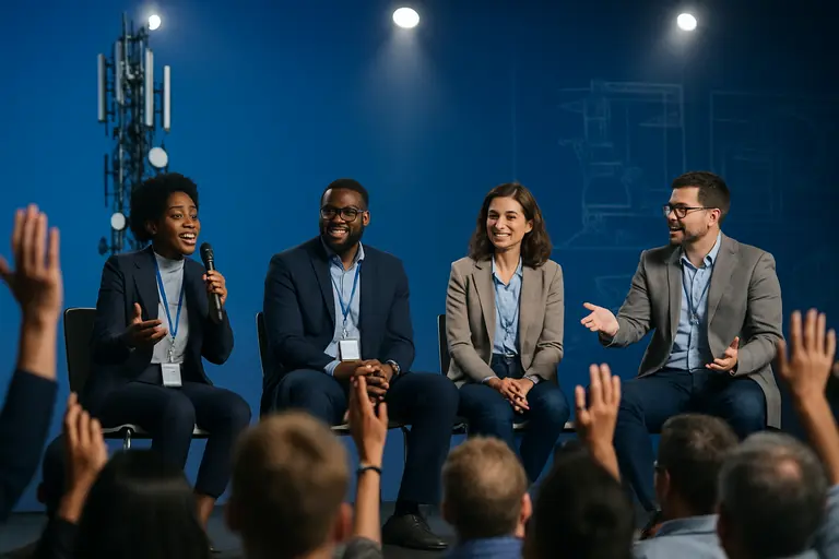 Telecom event panel with engineers and operations leaders discussing infrastructure