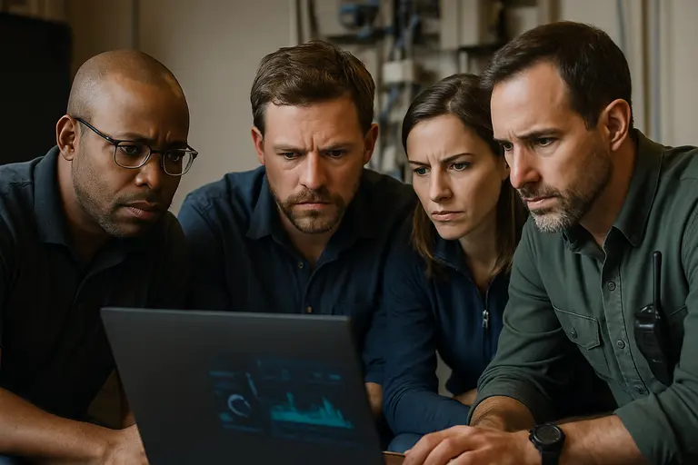 Security team comparing agenda topics with an internal risk checklist