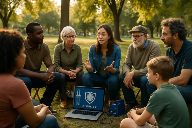 Professionals in a workshop discussing responsible AI deployment