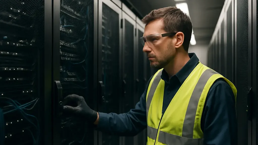 Data Center Security team reviewing power and compliance plans in a control room