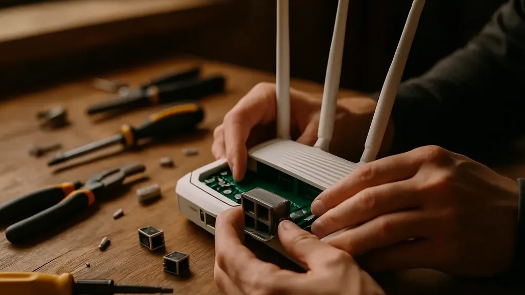 Router Hardware Waivers discussion with engineers reviewing gateway components